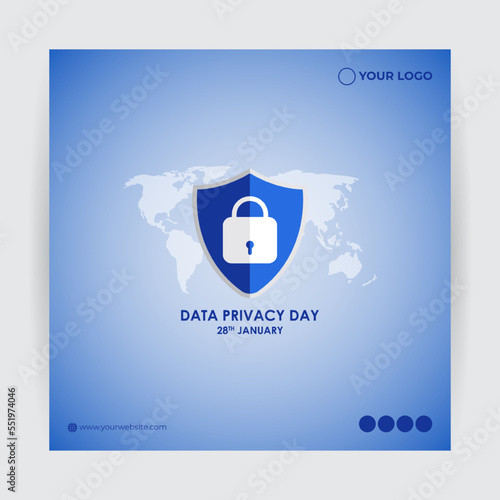 Vector illustration for Data Privacy Day 28 January