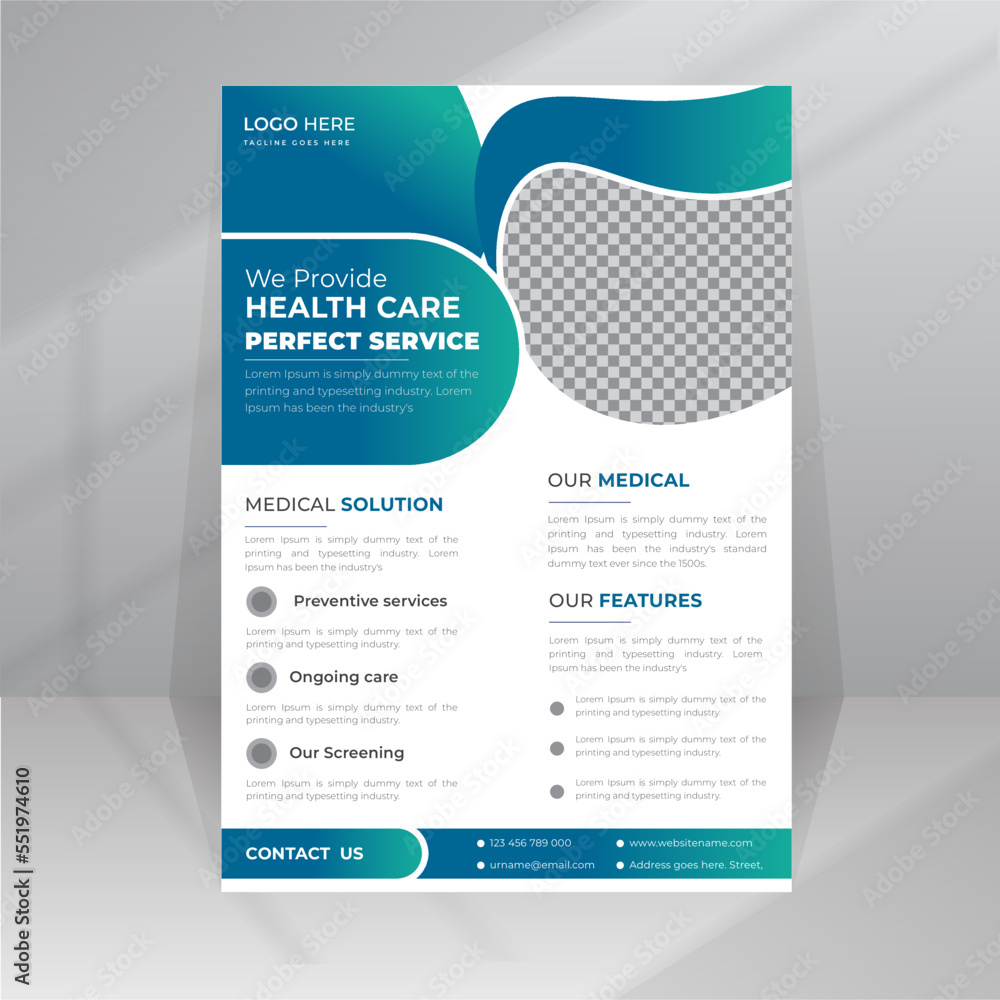 Medical Flyer Health Care poster design template with A4 size Medical Flyer Health Care poster design template with A4 size