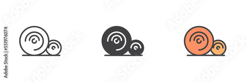 Hay bale different style icon set