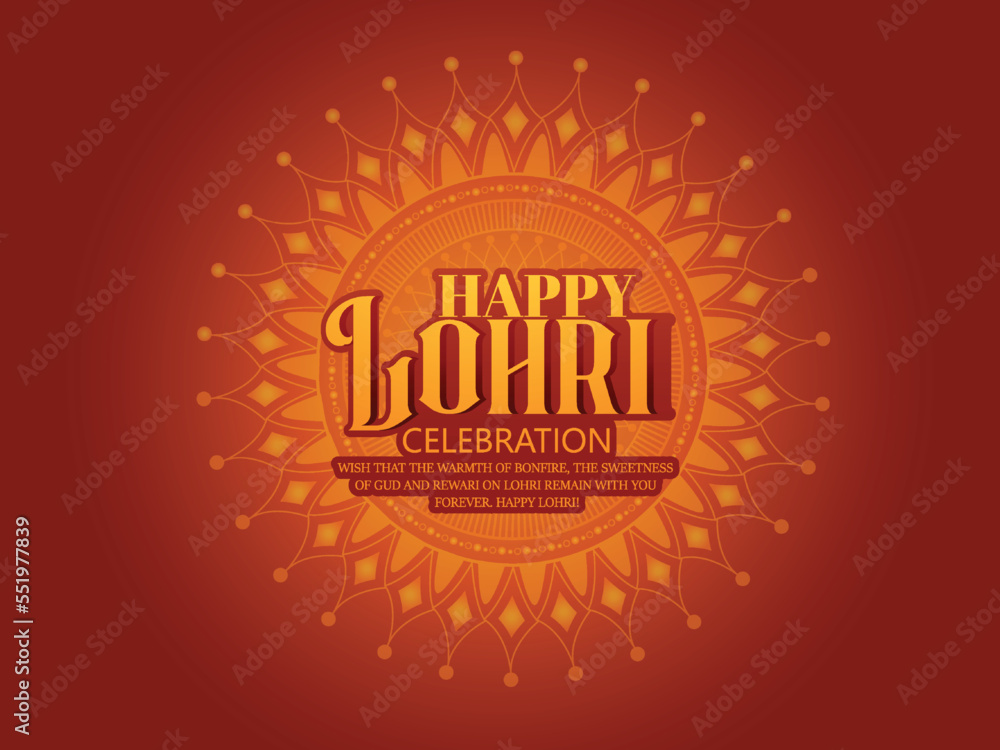 Happy Lohri Festival Of Punjab holiday background for Punjabi festival