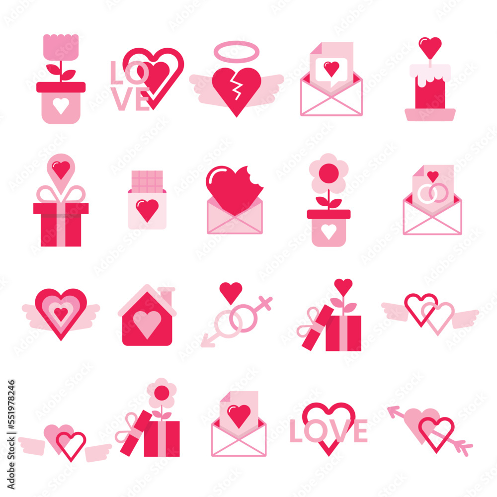 valentine's day icon cute flat icon valentine's elements valentine's day icon cute flat icon valentine's elements