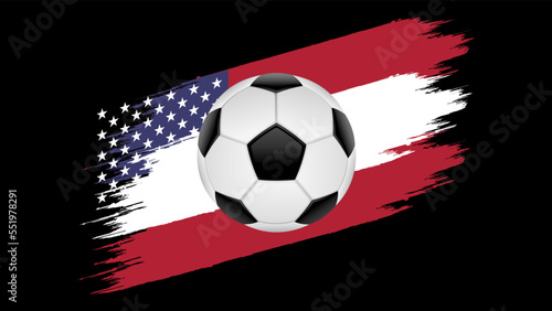 Flag of United States, soccer ball with flag. (ID: 551978291)
