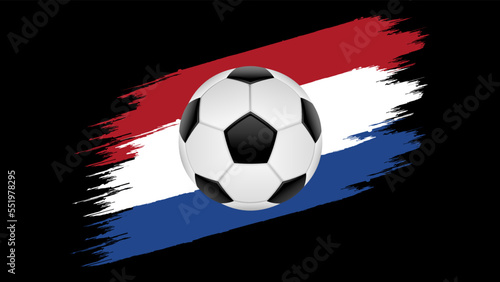 Flag of Netherlands, soccer ball with flag. (ID: 551978295)
