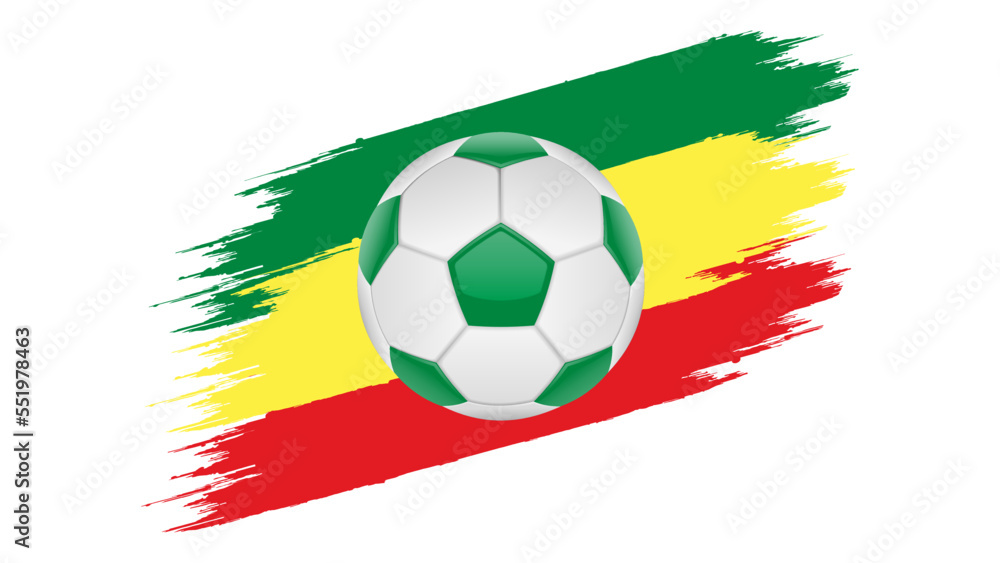 Flag of Senegal, soccer ball with flag.
