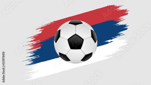 Flag of Serbia  soccer ball with flag.