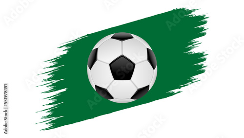Flag of Saudi Arabia, soccer ball with flag. (ID: 551978491)