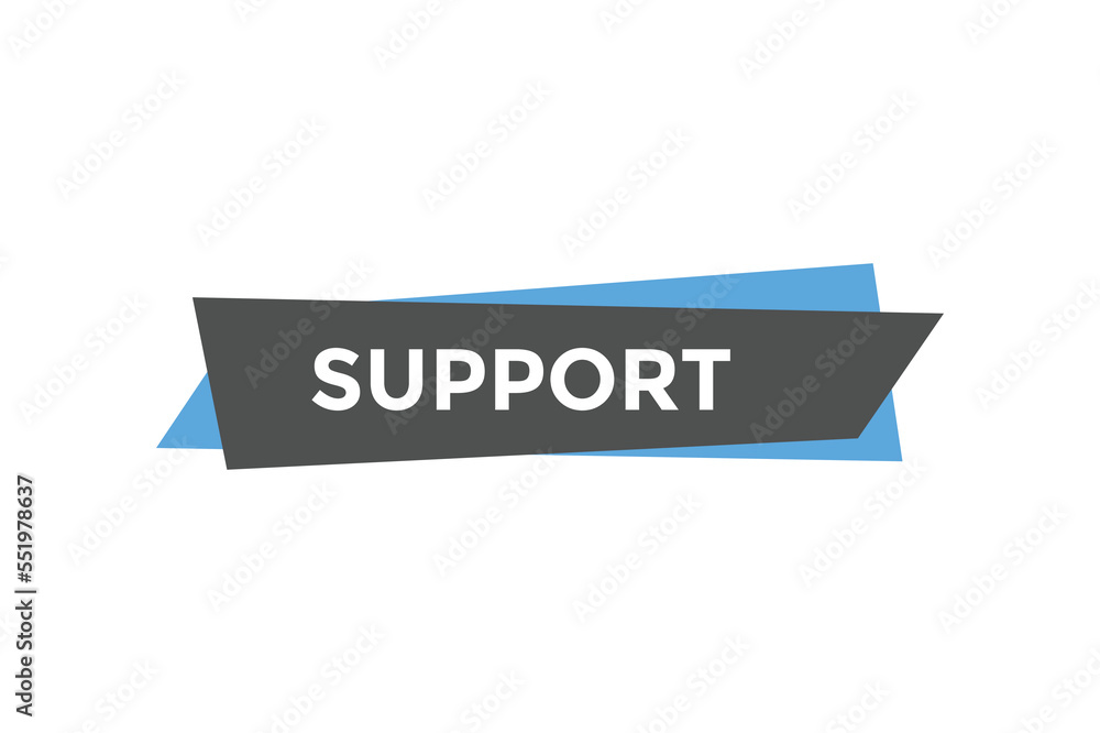 Support button web banner template Vector Illustration

