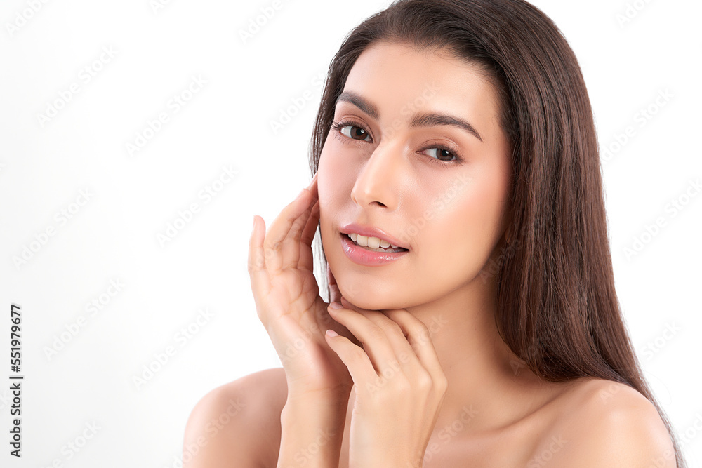 Beautiful young asian woman with clean fresh skin on white background, Face care, Facial treatment, Cosmetology, beauty and spa, Asian women portrait. Beautiful young asian woman with clean fresh skin on white background, Face care, Facial treatment, Cosmetology, beauty and spa, Asian women portrait.