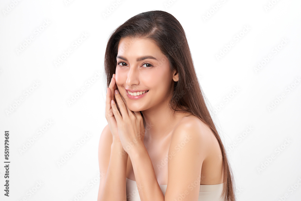 Beautiful young asian woman with clean fresh skin on white background, Face care, Facial treatment, Cosmetology, beauty and spa, Asian women portrait. Beautiful young asian woman with clean fresh skin on white background, Face care, Facial treatment, Cosmetology, beauty and spa, Asian women portrait.