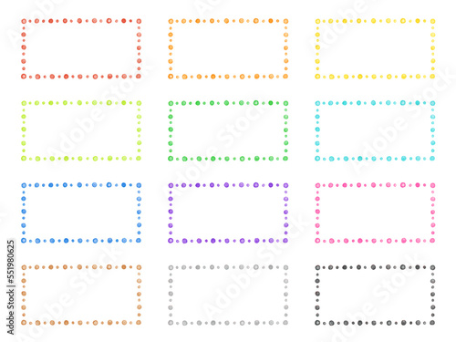 水彩テクスチャ 長方形装飾セット