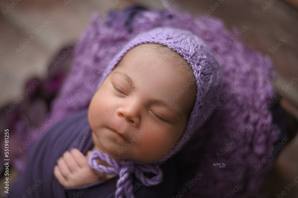 Сute little newborn baby girl in beautiful decor antourage Сute little newborn baby girl in beautiful decor antourage