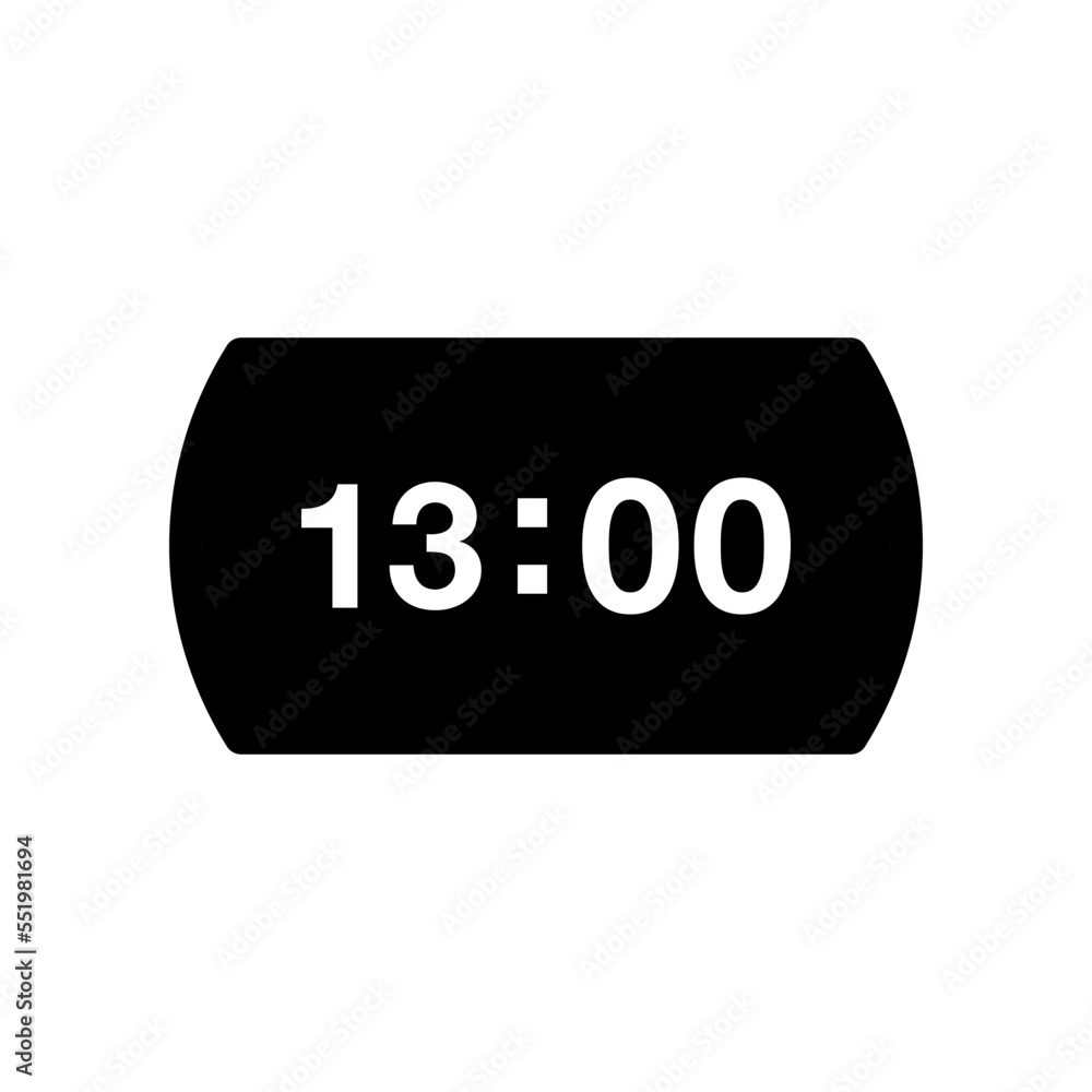digital clock, black, icon, design, flat, style, trendy, collection, template digital clock, black, icon, design, flat, style, trendy, collection, template