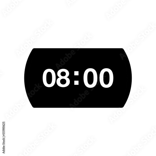 digital clock, black, icon, design, flat, style, trendy, collection, template 