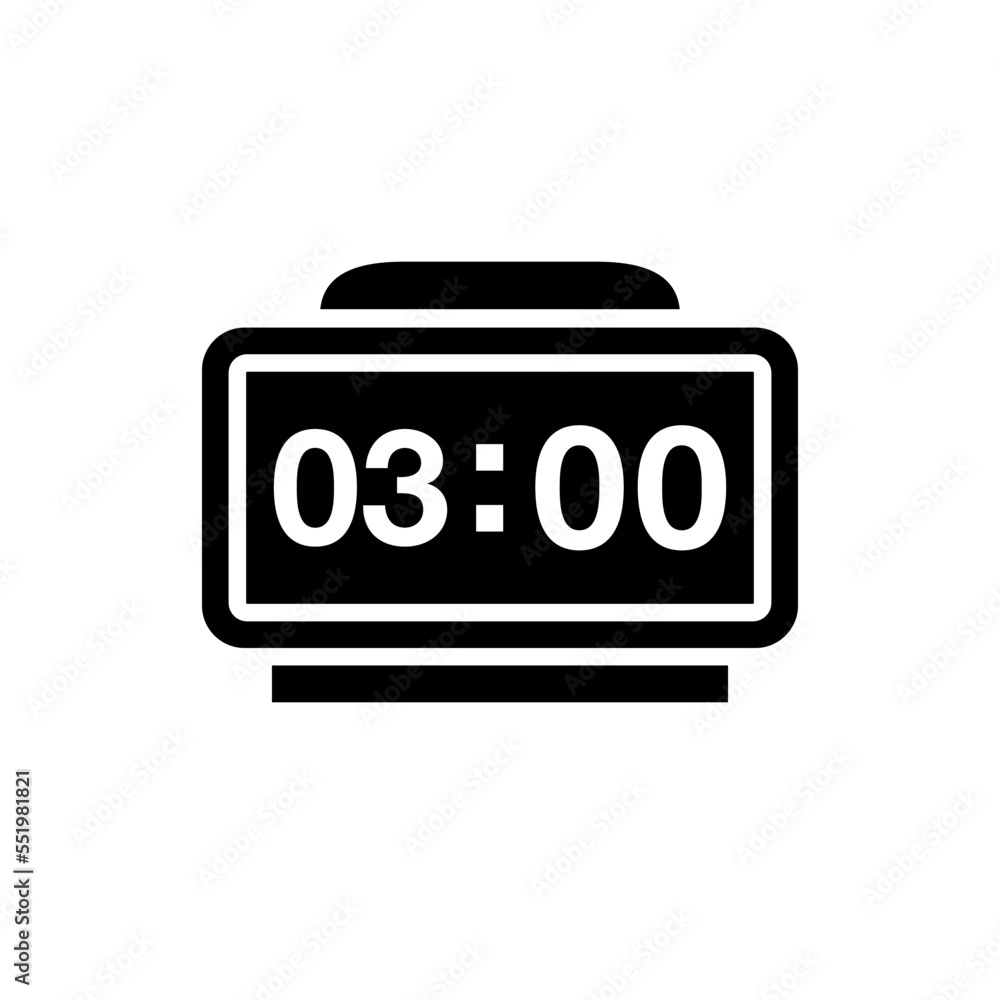 digital clock, black, icon, design, flat, style, trendy, collection, template digital clock, black, icon, design, flat, style, trendy, collection, template