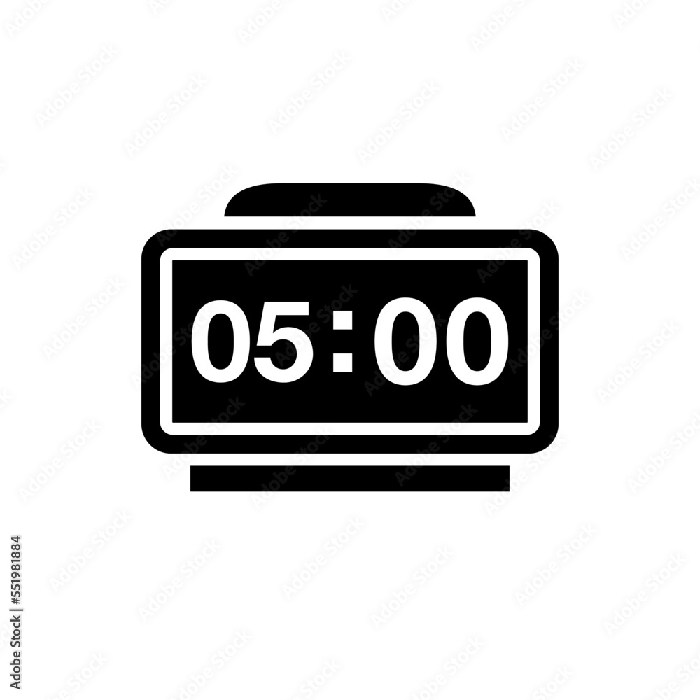 digital clock, black, icon, design, flat, style, trendy, collection, template digital clock, black, icon, design, flat, style, trendy, collection, template
