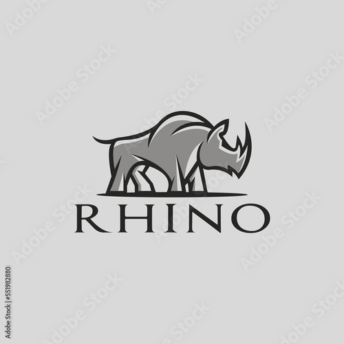 Rhinoceros logo vector is simple and modern, suitable for any business especially rhino animal character.