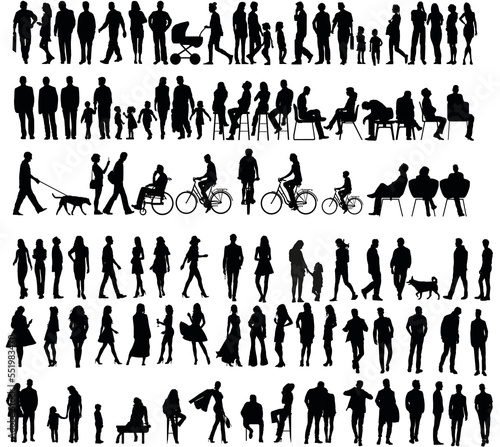 Vector silhouettes of people