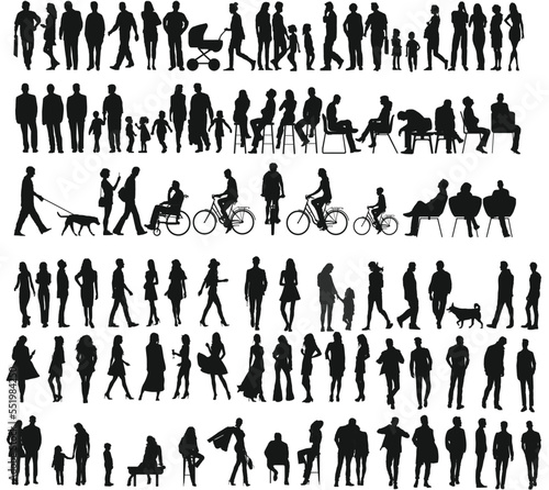 silhouettes of vector people