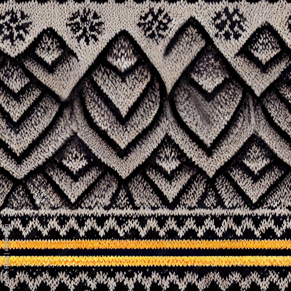 close up of knitted wool texture, christmas sweater (Seamless pattern) generative ai 