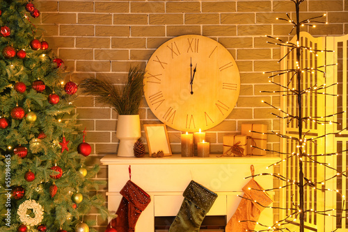 Cozy christmas eve home int...