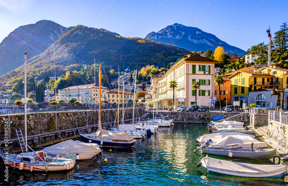 old town and port of Menaggio in italy