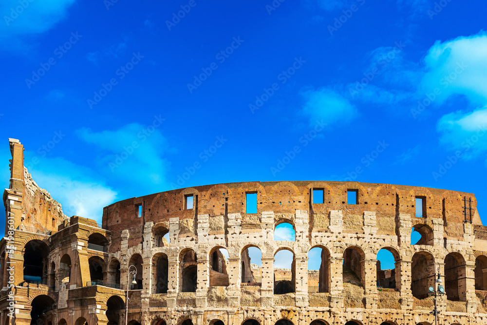 Roman amphitheatres in Rome, circular or oval open-air venues with raised seating built by the Ancient Romans, Rome, ITALY