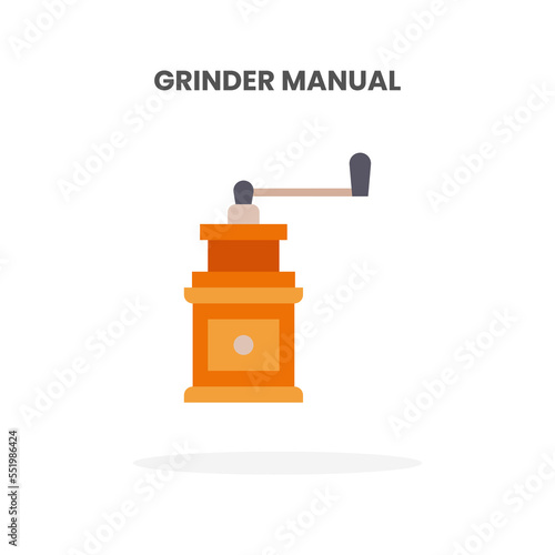 Grinder Manual icon flat. Vector illustration on white background. Can used for web, app, digital product, presentation, UI and many more.