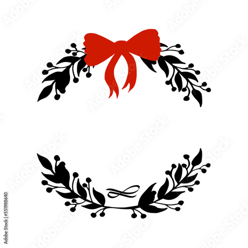 christmas wreath with red bow