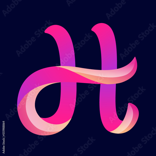 Letter H Initial colorful logo design.