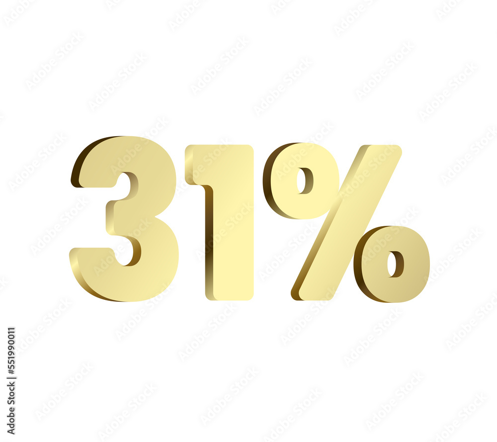 31 percent 3Ds Letter Golden, 3Ds Level Gold color, thirty-one 3D Percent on red color background, and can use as transparent gold 3Ds letter for levels, calculated level, vector illustration. 31 percent 3Ds Letter Golden, 3Ds Level Gold color, thirty-one 3D Percent on red color background, and can use as transparent gold 3Ds letter for levels, calculated level, vector illustration.