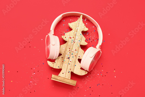 Wooden christmas tree with ...