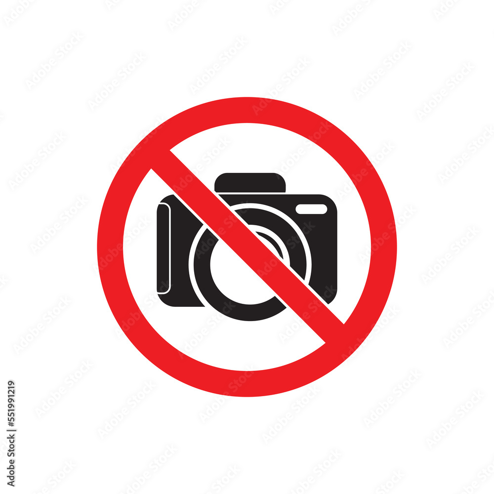 No photographing sign icon, vector illustration. Flat design style No photographing sign icon, vector illustration. Flat design style