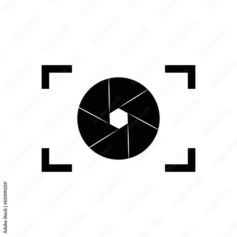 Camera lens icon vector design illustration. Camera lens icon vector design illustration.