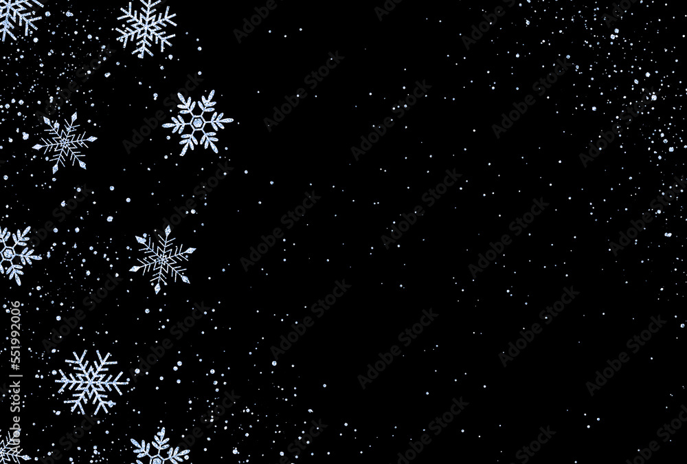 Naklejka premium 背景素材_ラメグリッター_雪の結晶