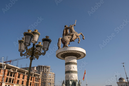 Alexander the Great Statue in Downtown Skopje, Macedonia...
