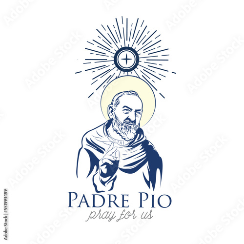 Saint Padre Pio vector Saint Pio of Pietrelcina logo Pio illustration photo