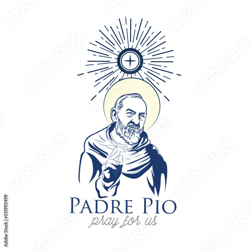 Saint Padre Pio vector Saint Pio of Pietrelcina logo Pio illustration