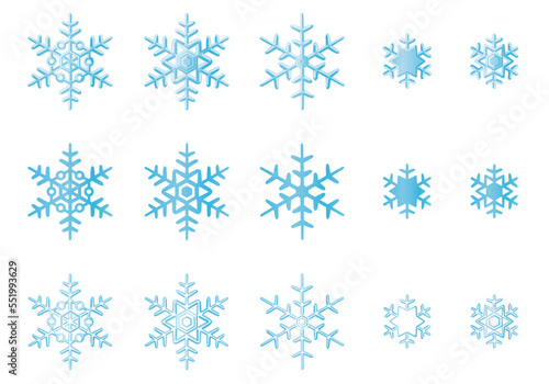 雪の結晶 アイコン集 イラスト