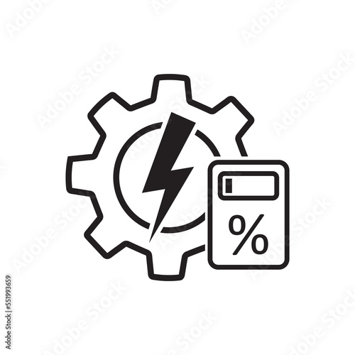 Low energy cost. Vector linear icon isolated on white background.