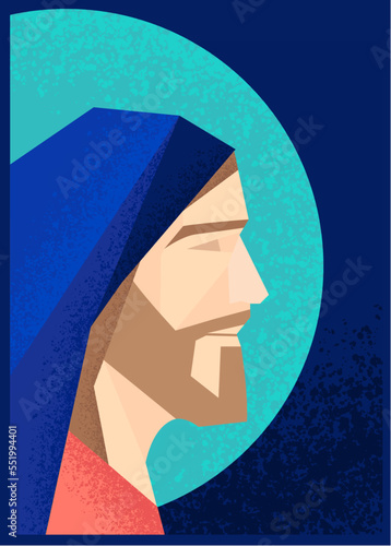 Jesus Portrait Illustration, Jesus face smiling, Jesus smiles