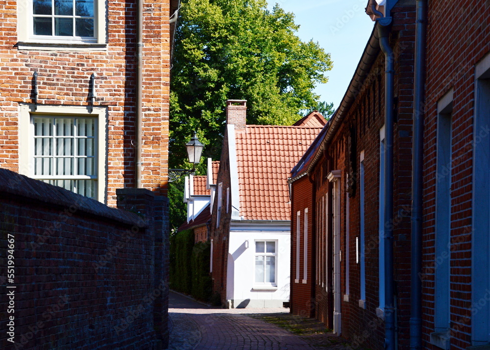 Historical Buildings in the Old Town of Leer, East Frisia, Lower Saxony