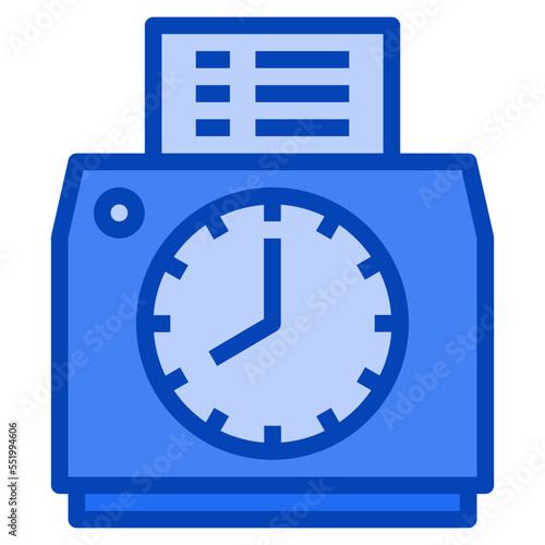 time attendance blue icon