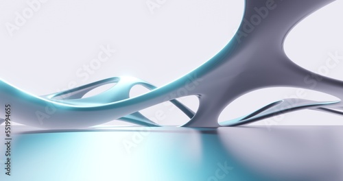 Fototapeta Naklejka Na Ścianę i Meble -  Futuristic architecture background bionic pattern in design 3d render