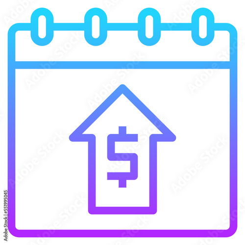 pay day gradient line icon