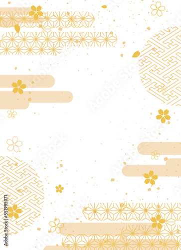 正月の背景イラスト。和柄をあしらった美しい背景。