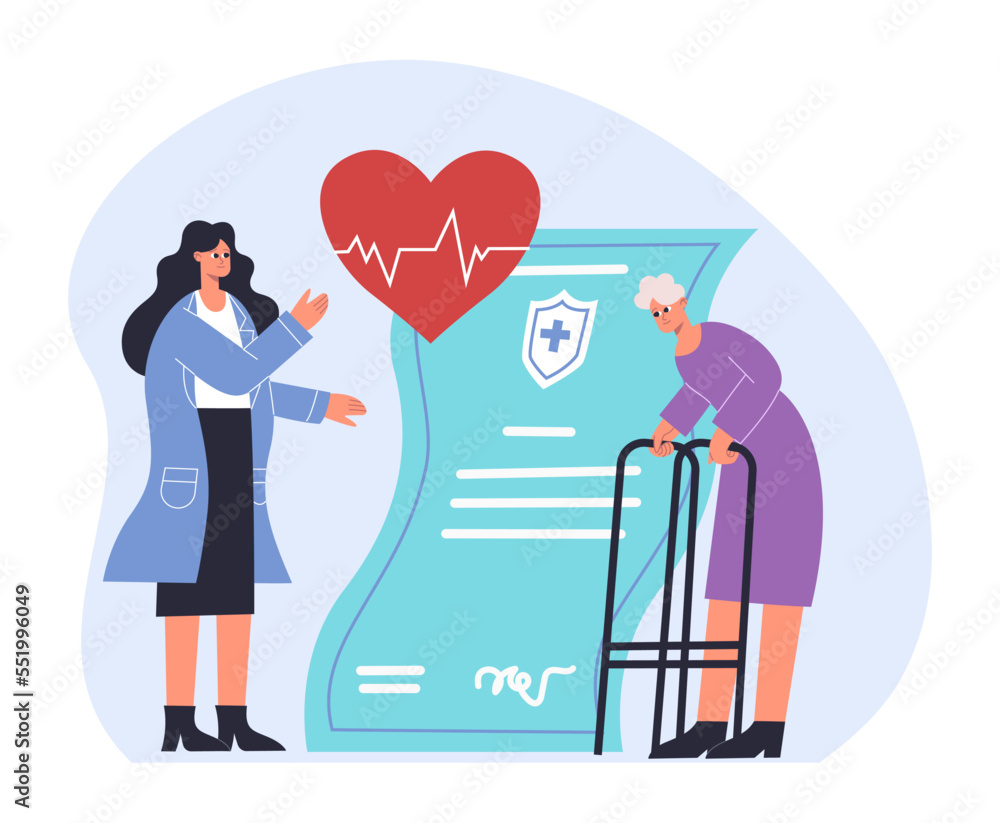 Risk insurance protecting health for elderly people. Security and safety of life from damage or illnesses Risk insurance protecting health for elderly people. Security and safety of life from damage or illnesses
