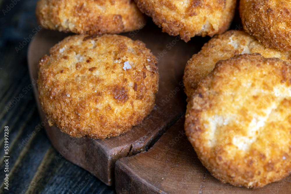 Delicious cookies with coconut on the table Delicious cookies with coconut on the table