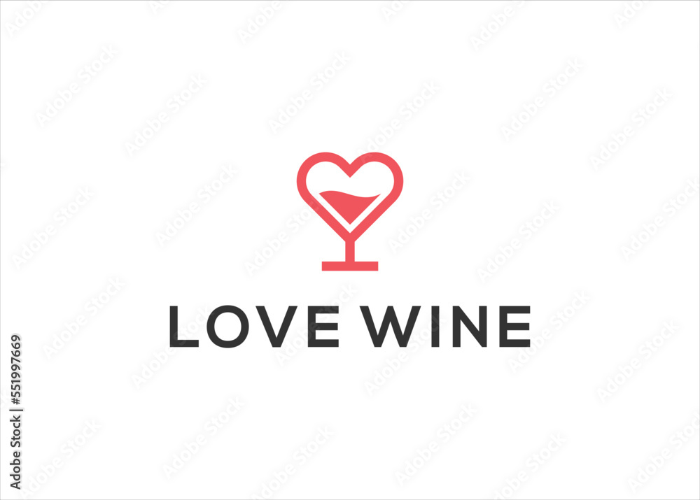 love wine logo design vector illustration