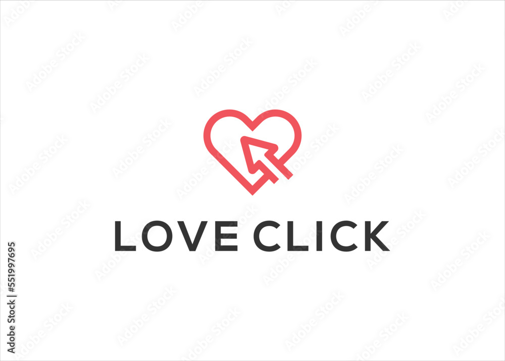 love click logo design illustration