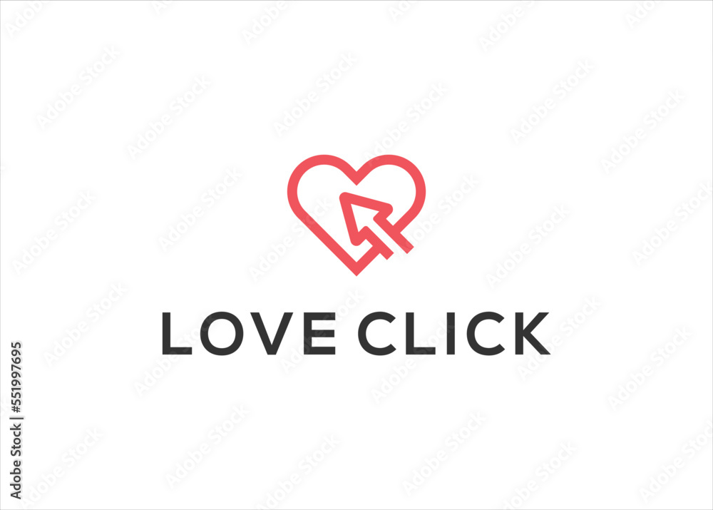 love click logo design illustration love click logo design illustration